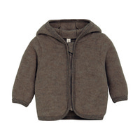 Jakke Ører Uld Fleece - Brown Melange