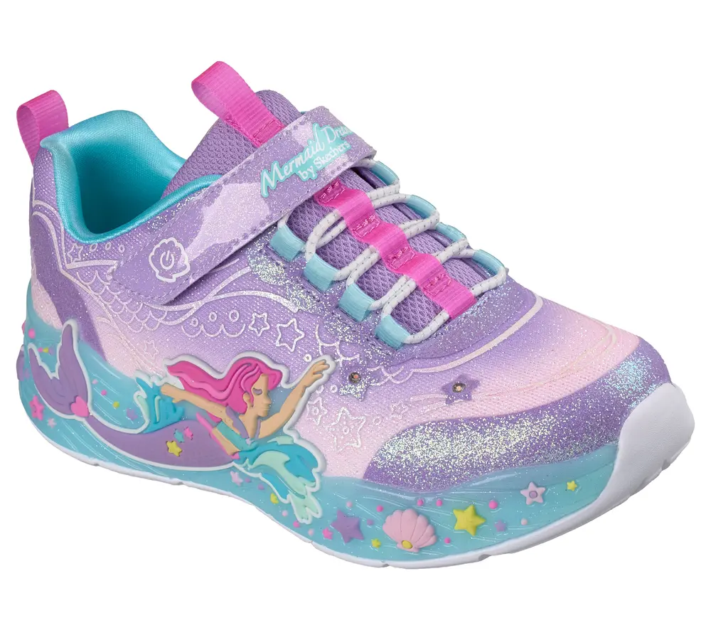Skechers Mermaid Dreams Sneaker Lilla Med Blinklys - Str. 29