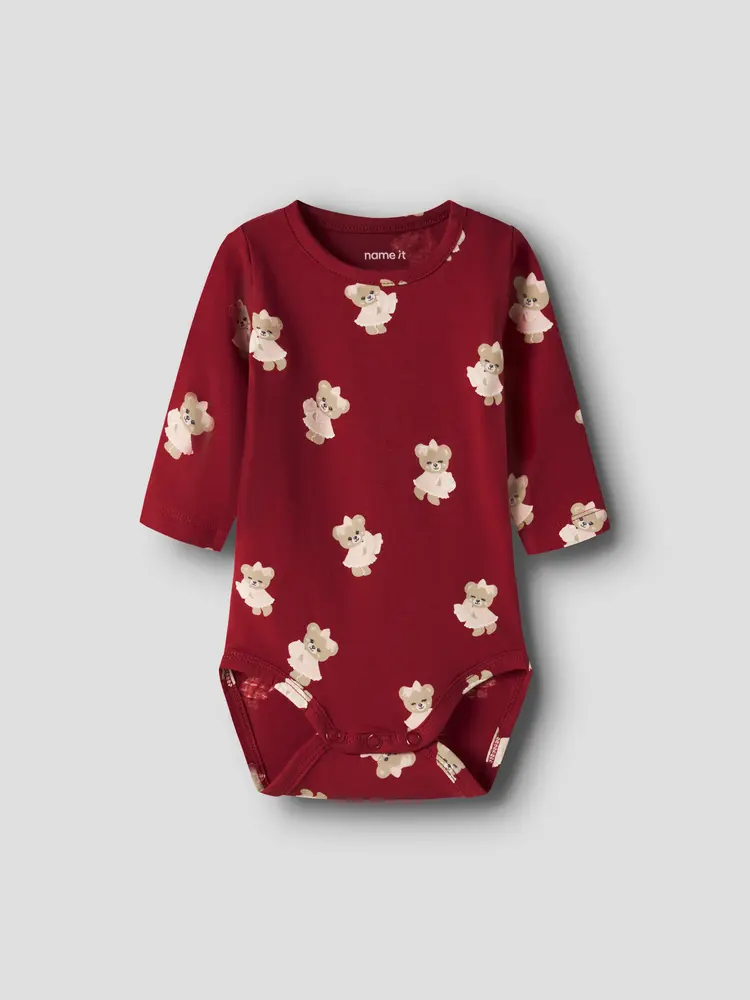 Name It Ratia Langærmet Body - Red Dahlia - 68