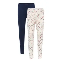 Minymo Leggings - 2-Pak - Offwhite/Navy