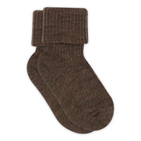 MP Denmark Uld Ankelstrømpe Rib - Brown Melange