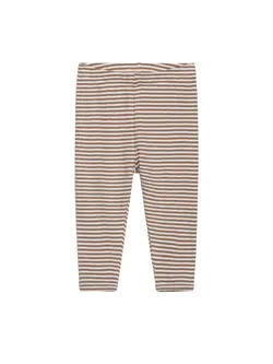 Baby Stribet Leggings - ALMOND/OW - 86 / 18 MDR.