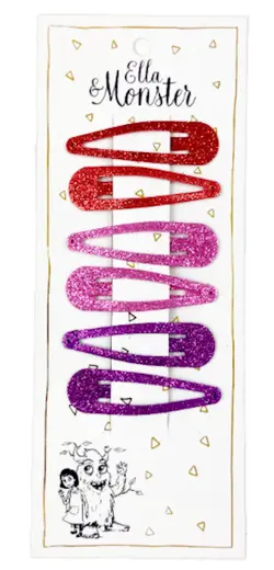 Hårspænde Glimmer Tre Farver Røde