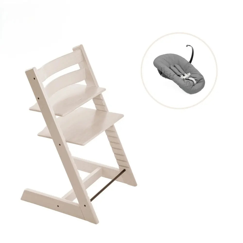 product-Højstol bøg inkl. newborn sæt - Whitewash