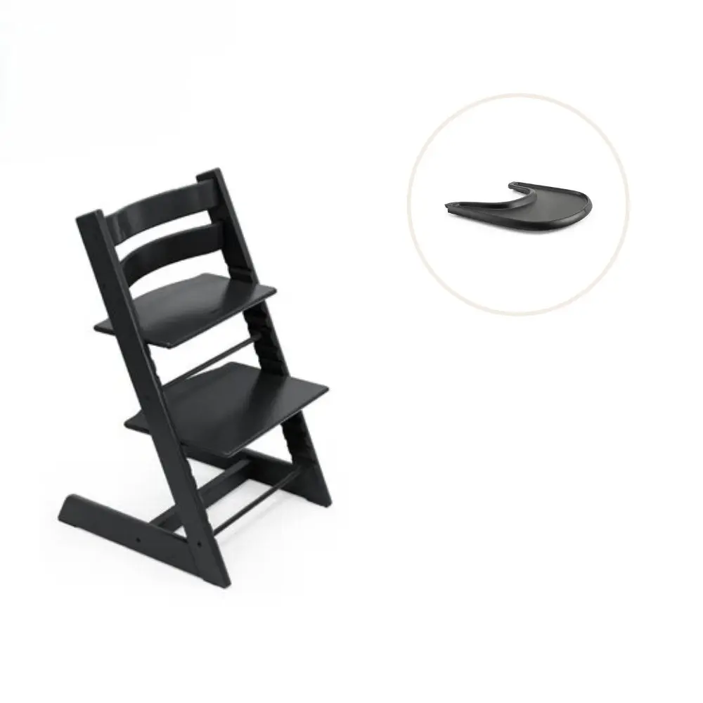 product-Højstol inkl. tray - sort/sort