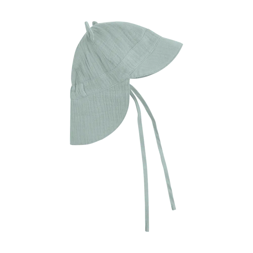 Sommerhat m. Ører Muslin - Gray Mist - 0-3 MDR.