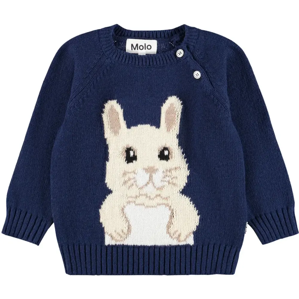 Molo Bless Striktrøje - Bunny Infinity - 68