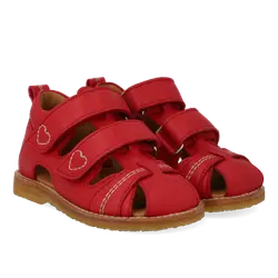 Sandal m. Hjerte Broderi - Red - 23