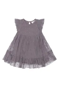 The New Siblings Tylkjole Grå Med Glimmerprikker - Str. 3y 98cm