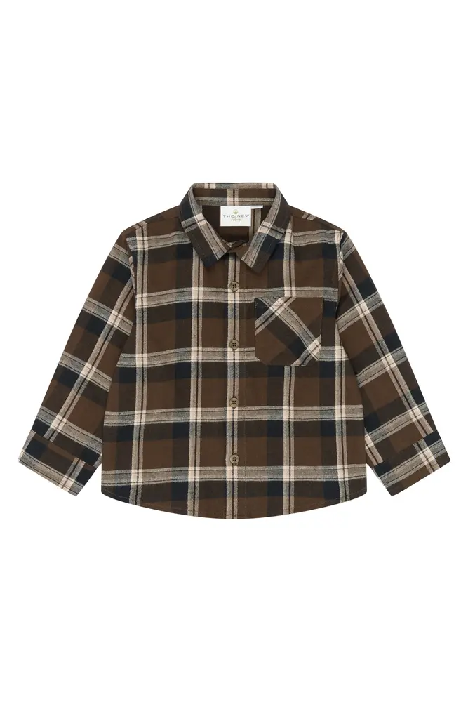 The New Siblings Yaki Flannel Skjorte - Navy Blazer Check