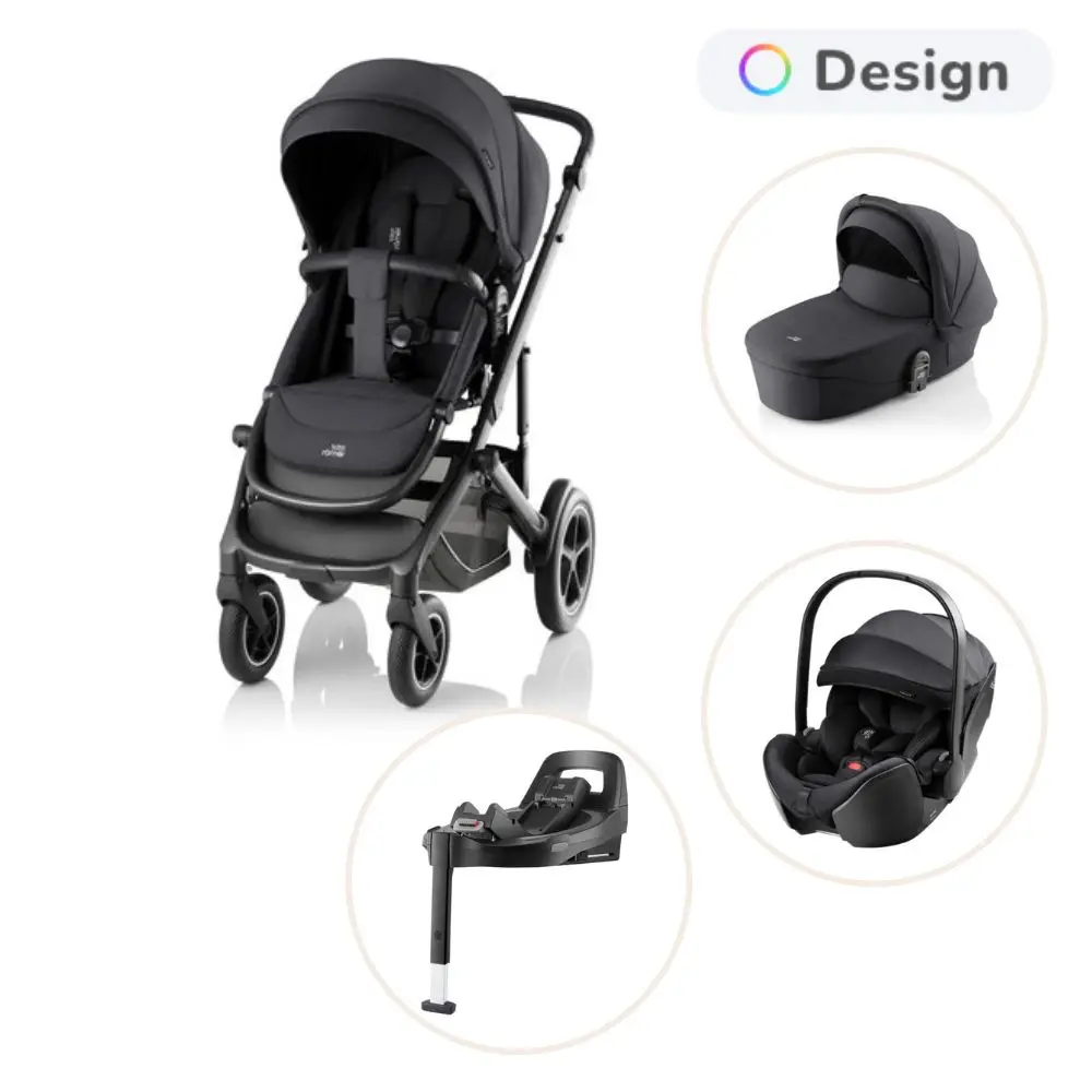 Britax Römer Smile 5Z Style Inkl. Liggedel, Baby-Safe Pro Autostol Og Vario Base 5Z - Carbon Black