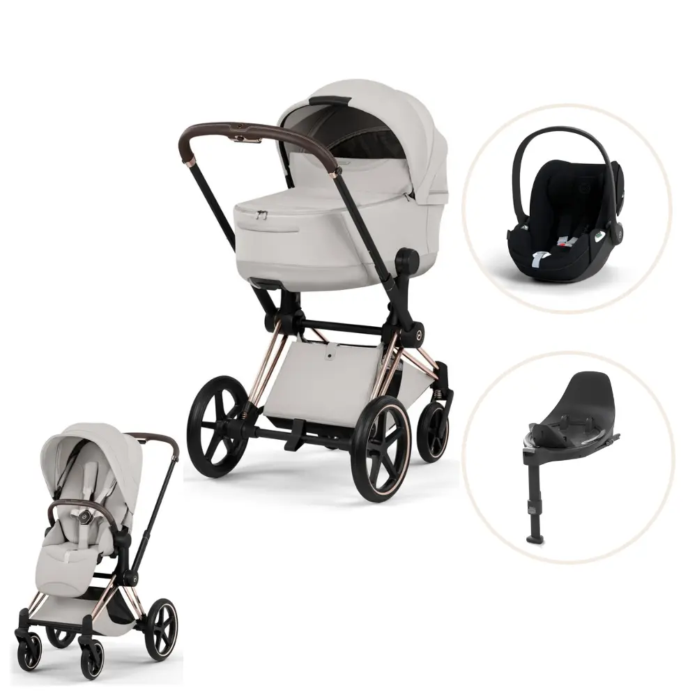 product-Cybex Priam Style Kombivogn inkl. Cloud T Plus og Base T - City Grey/Rosegold