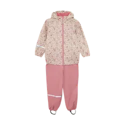 CeLaVi Regntøj m. Seler - PU - Perfectly Pale m. Blomster