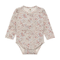 Langærmet Body m. Print - Eggnog