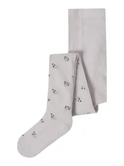 Name It Strømpebukser Lilac Marble Med Blomster - Str.    5-6y 110/116cm