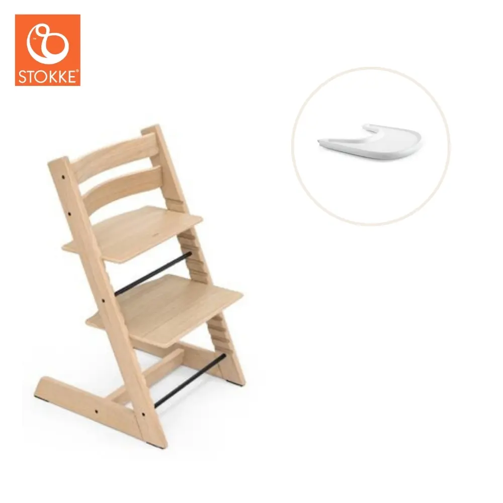 product-Højstol inkl. tray - natur/hvid
