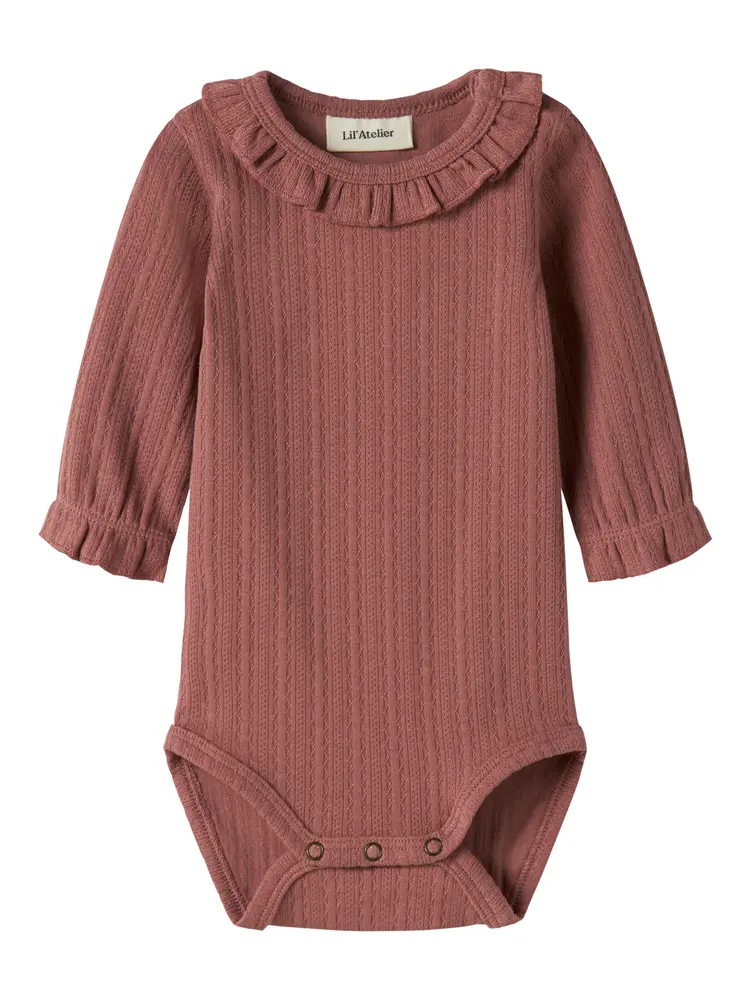 Lil' Atelier Onela Langærmet Slim Body - Withered Rose - 86