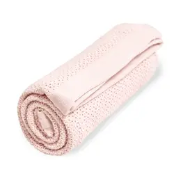 Striktæppe, bomuld, Lyserød