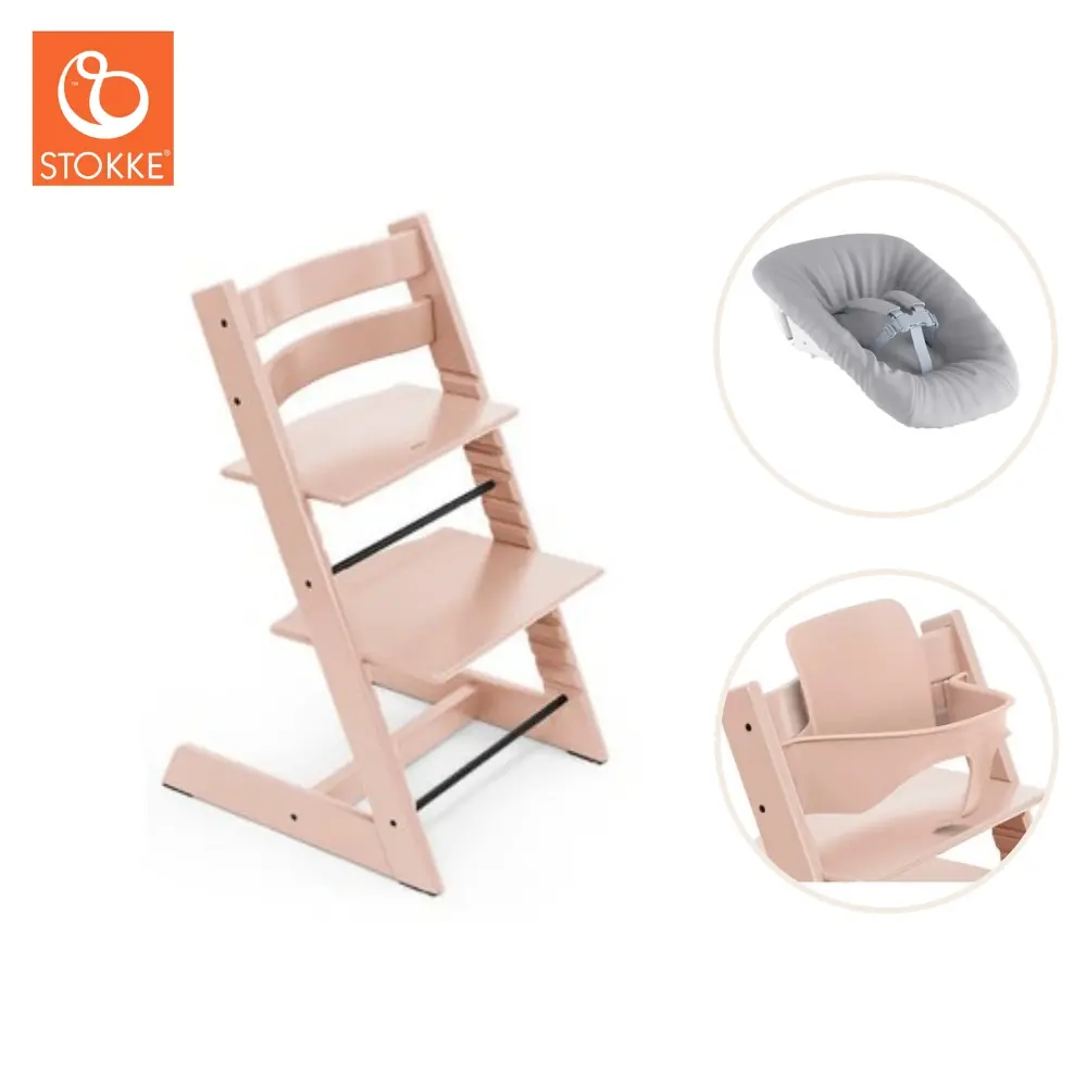 product-Højstol inkl. newborn sæt og babysæt - serene pink