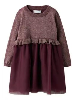 Refraja Strikket Kjole - Burgundy - 92