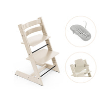 Tripp Trapp Højstol Bøg Inkl. Newborn Sæt Og Babysæt - Vanilla White