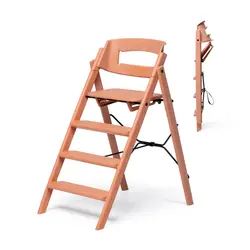 Klapp højstol genbrugsplast inkl. bøjle og bakke - Terracotta pink