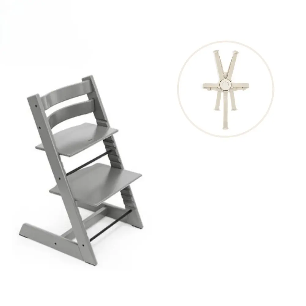 product-Højstol inkl. sele - storm grå