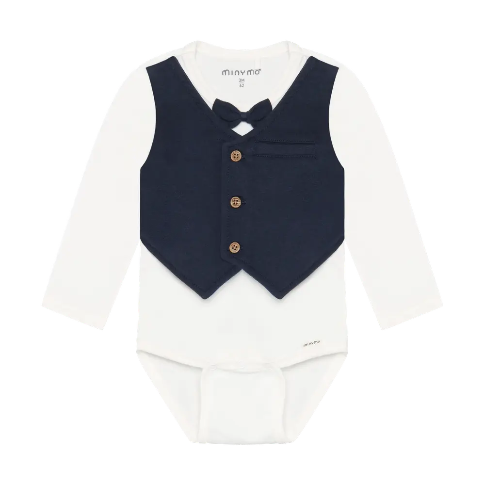 Minymo Langærmet Body - Snow White - 50