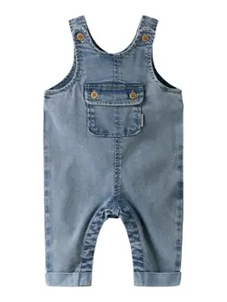 Name It Overall Medium Blue Denim Med Brystlomme - Str. 1y 80cm