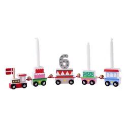 Fødselsdagstog I Træ Med Dansk Flag