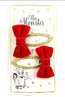 Hårspænde Fløjl Juliet Sløjfe Rød