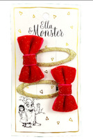 Hårspænde Fløjl Juliet Sløjfe Rød