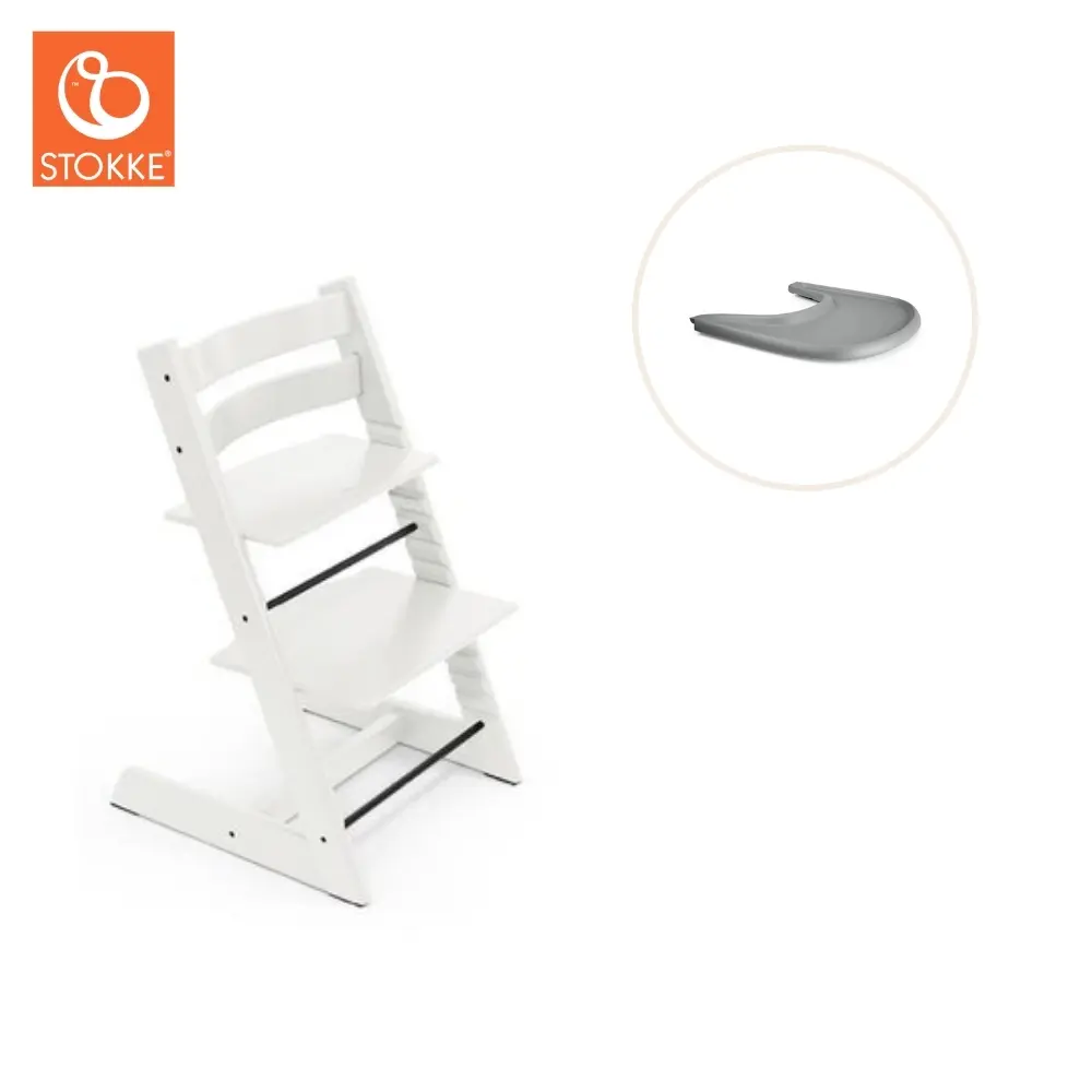 product-Højstol inkl. tray - hvid/grå