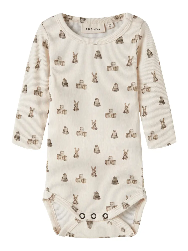Lil' Atelier Gavo Kin Langærmet Slim Body - Turtledove - 62