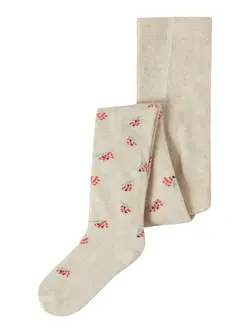 Name It Strømpebukser Peyote Melange Med Blomster - Str.    5-6y 110/116cm