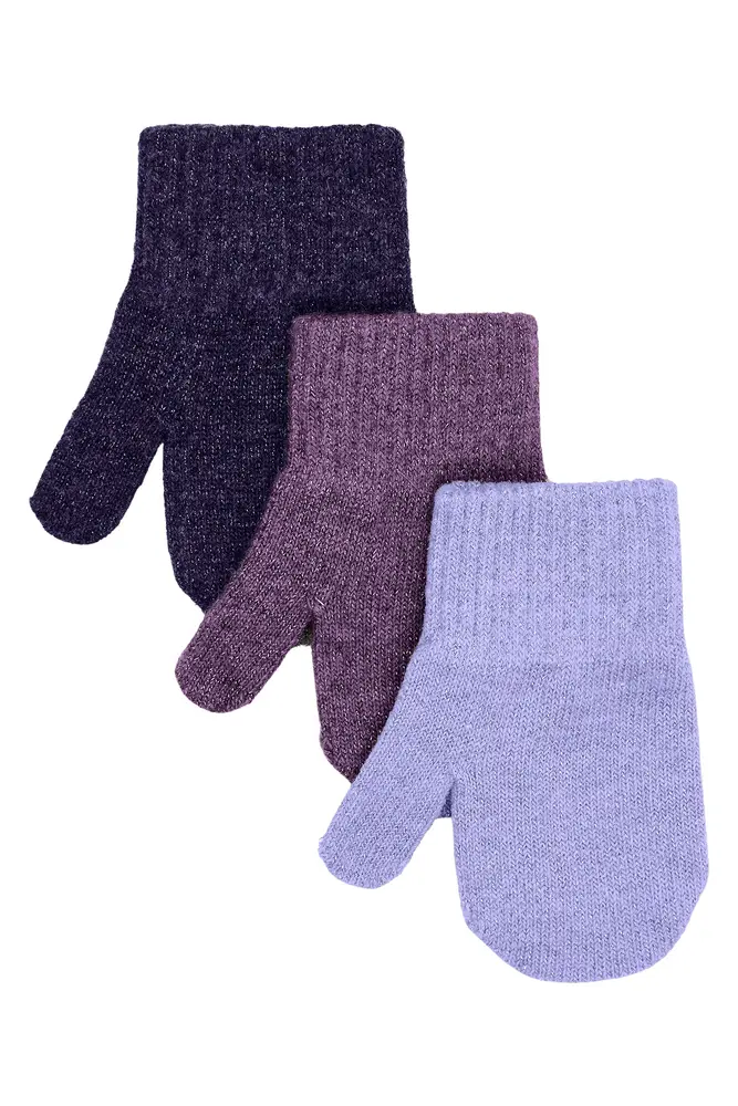 Mikk-Line Magic Vanter 3-Pak - Plum Perfect-Catawaba Grape-Purple Sage - 0-2 ÅR
