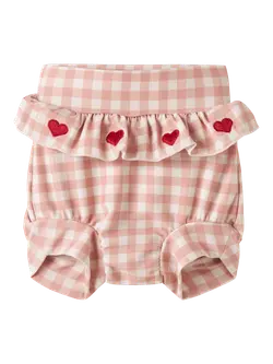 Lil' Atelier Badebukser Misty Rose Med Hjerter - Str. 1.5y 86cm
