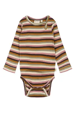 Petit Piao Body l/æ - Rib - Modal - Nostalgic Rose/Multistripe