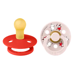 BIBS Rund Colour Sut - 2-Pak - Str. 1 - Naturgummi - Moomin - Dancing - Candy Apple Mix