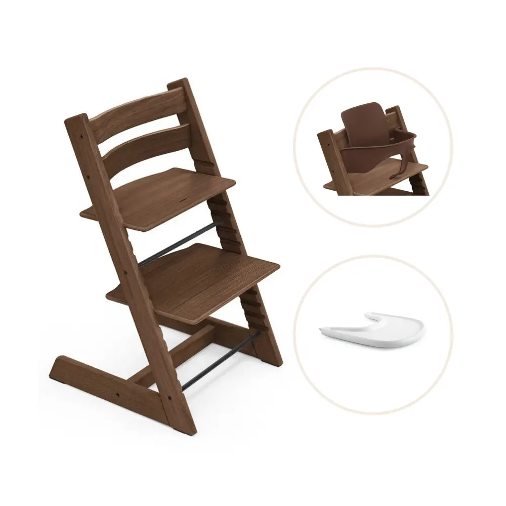 StokkeÂ® Tripp Trapp Højstol Eg Inkl. Babysæt Og Tray Warm Brown