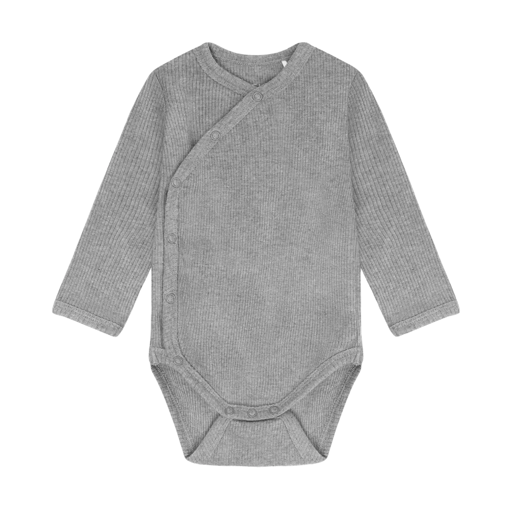 Fixoni Langærmet Wrap Body Rib - Flint Gray Melange - 44