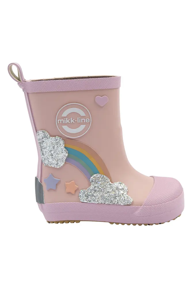 Mikk-Line Gummistøvler - Barfod - Wellies Rainbow Patch - Adobe