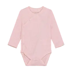 Langærmet Wrap Body Melange Rib - Bleached Mauve Melange - 62