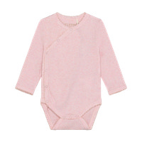 Langærmet Wrap Body Melange Rib - Bleached Mauve Melange