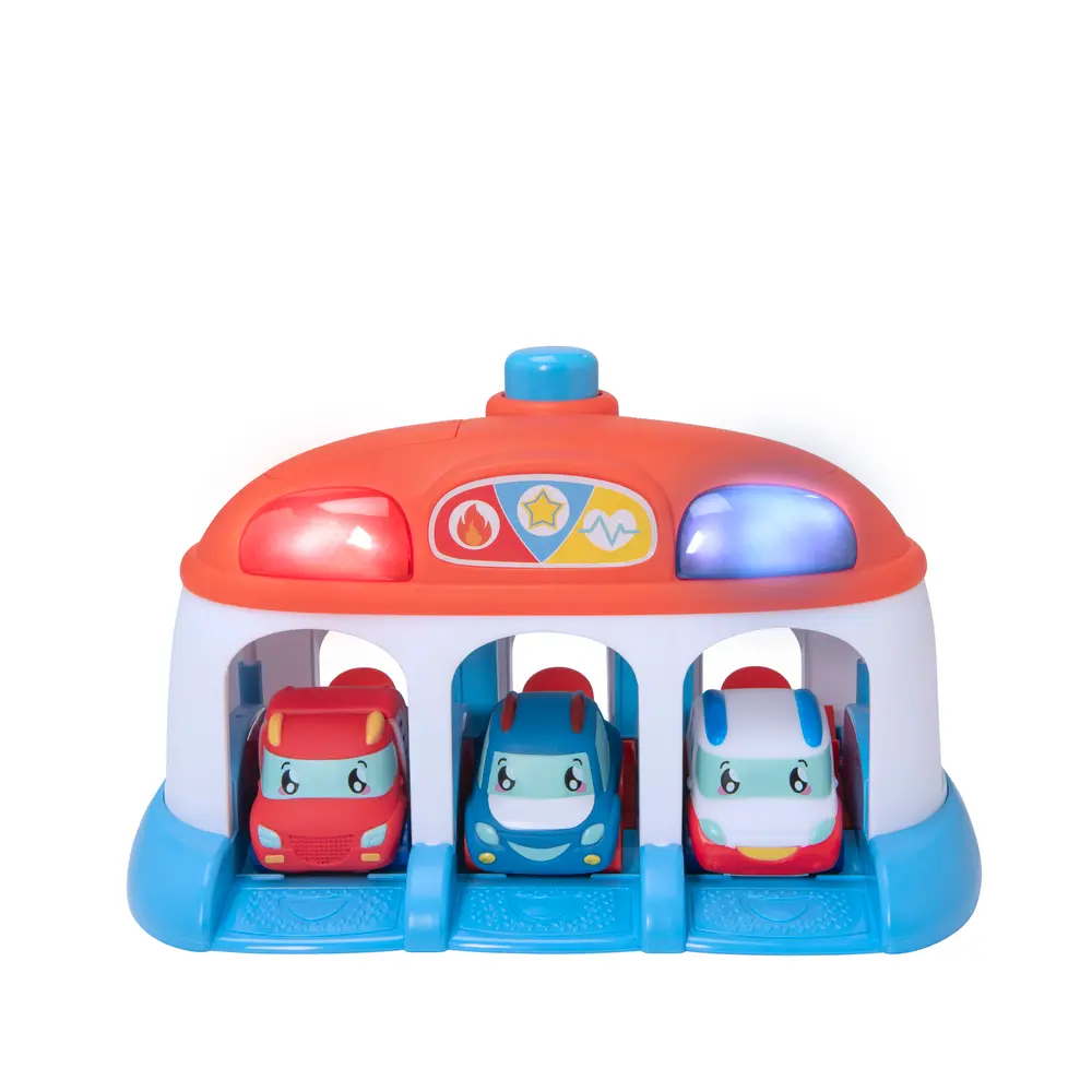 Tiny Teamsterz - Garage Med 3 Soft Touch Legetøjsbiler