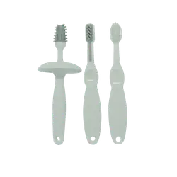 3-delt trænings tandbørste sæt, grå billede