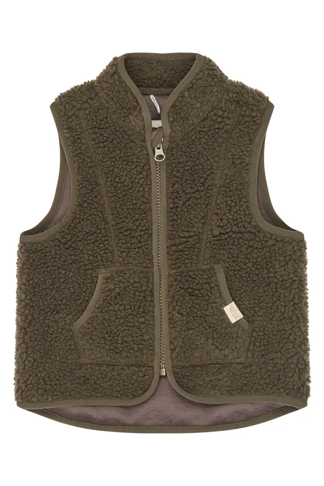Petit Piao Desino Fleece Vest - Major Brown - 116 CM