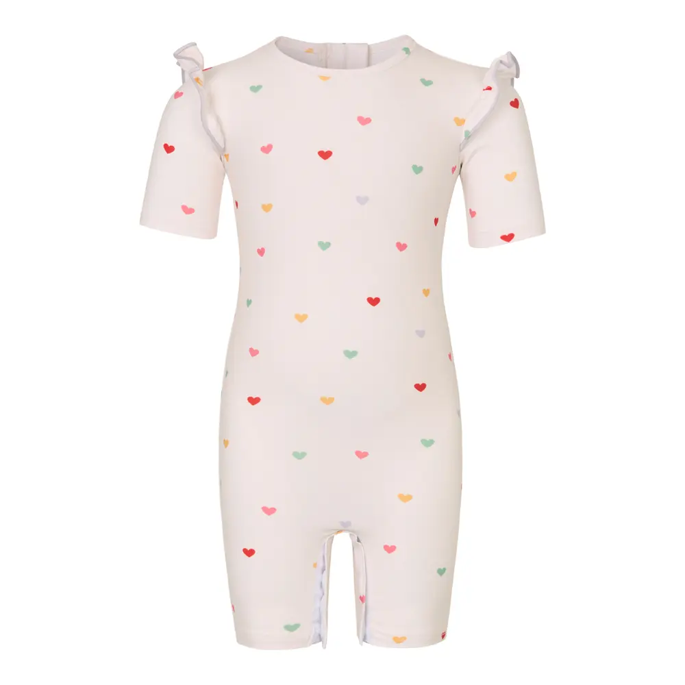 Badeheldragt - Hearts - Cream - 3-6 MDR.