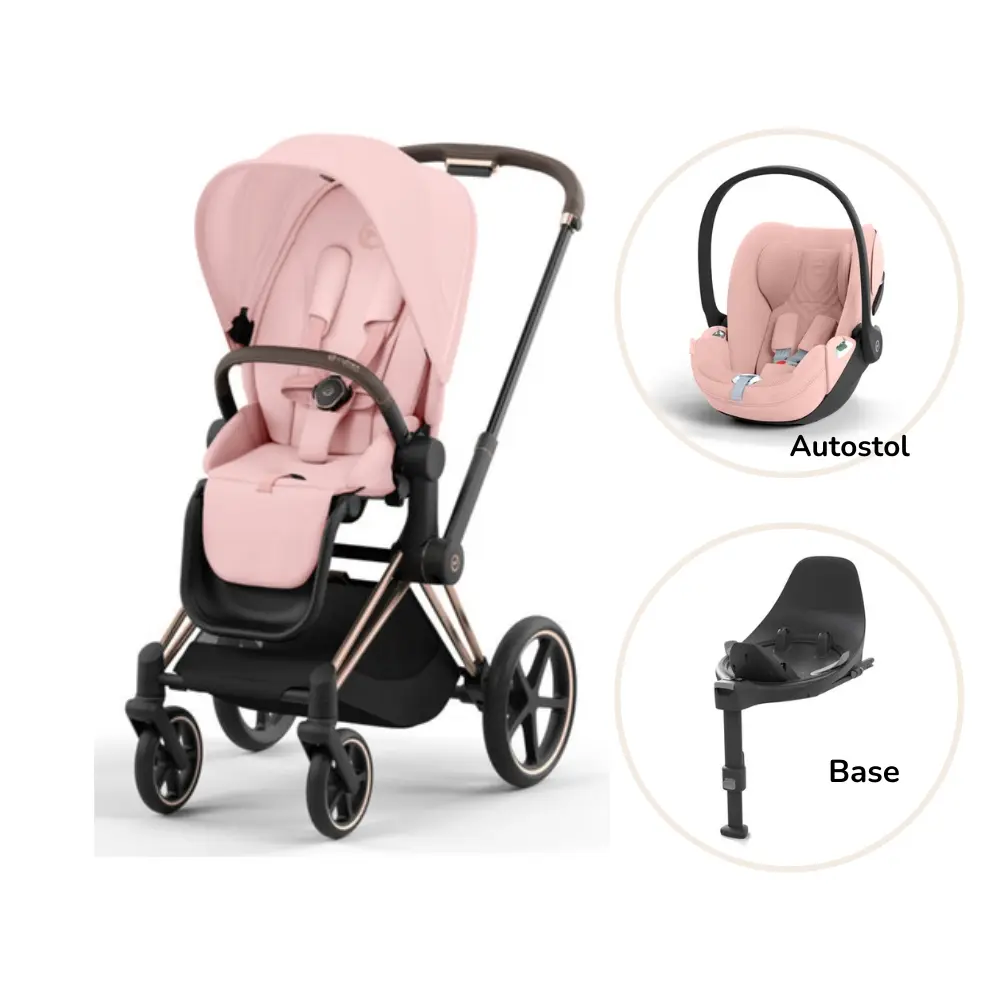 product-Priam klapvogn inkl. cloud T og base - peach pink/rosegold PLUS