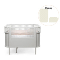 Baby & Jr. seng - Stone grå med madras